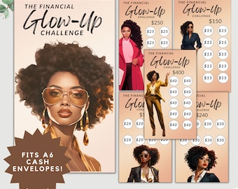 A6 Cash Tracker, Black Girl Planner Cash Envelope, Money Savings Challenge, Challenge Bundle, Sinking Funds, Savings, Goal,A6 Saving Tracker