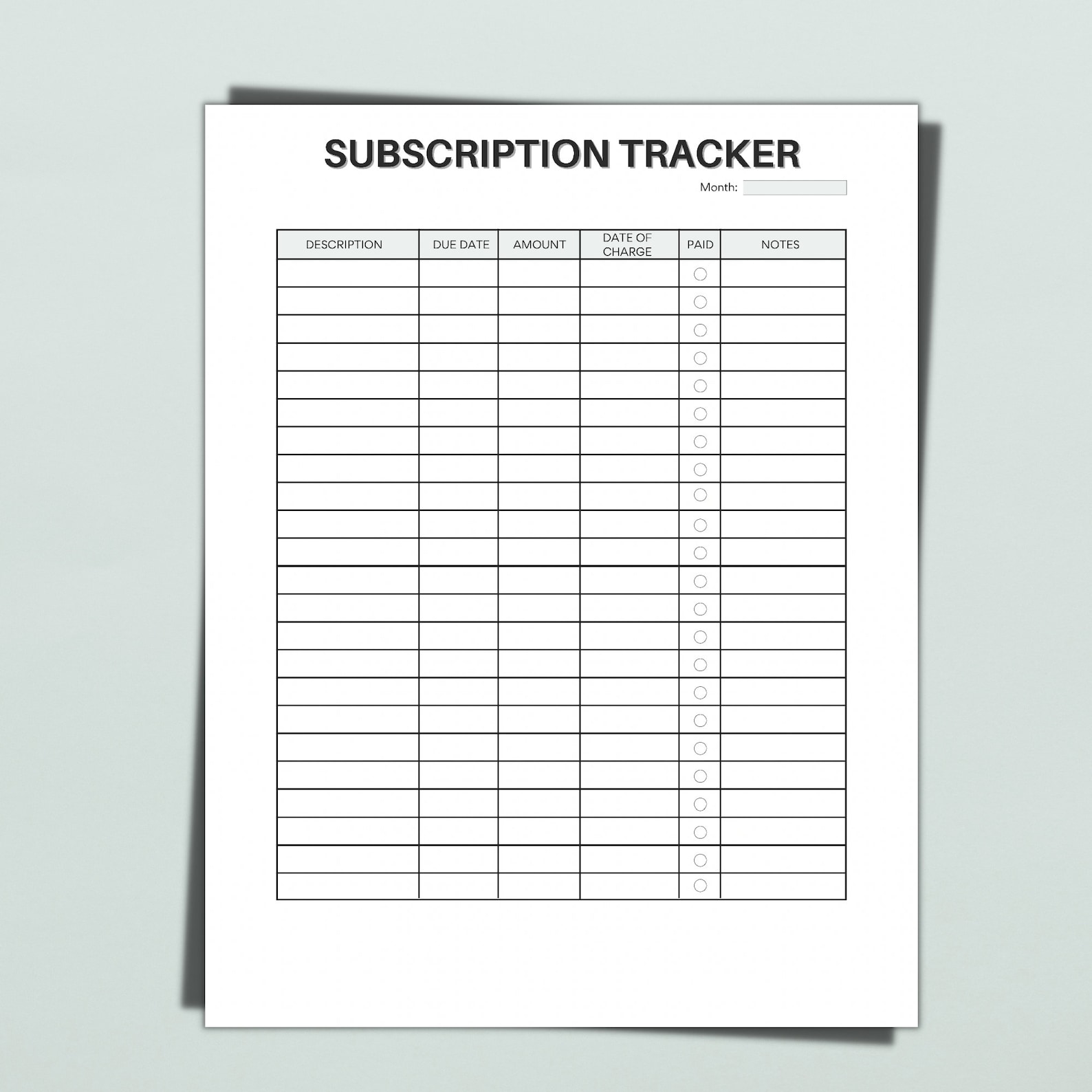 Subscription Tracker Template Printable Membership Tracker Etsy Subscription Tracker Template Printable Membership Tracker Etsy