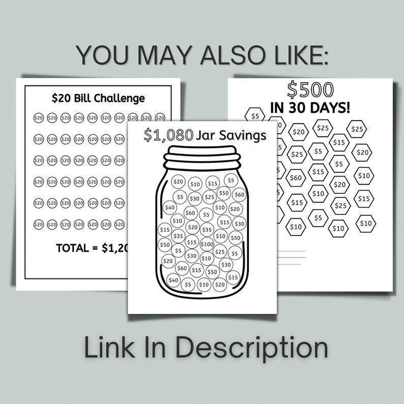 1000 Saving Challenge Printable Simple Money Saving - Etsy