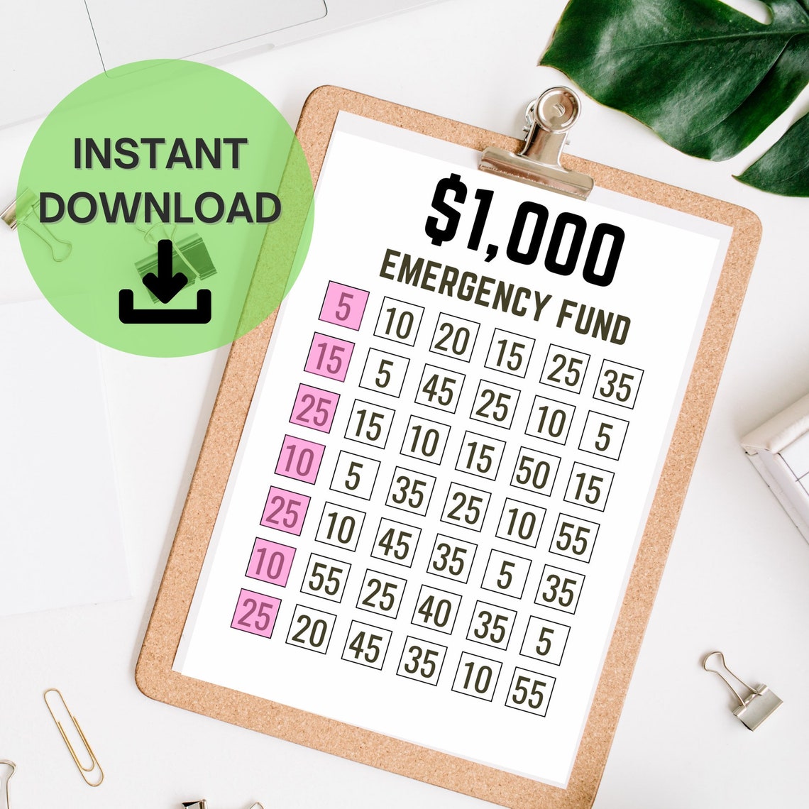 1000 Saving Challenge Printable Simple Money Saving | Etsy