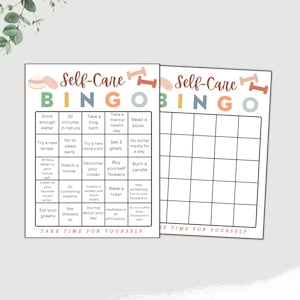 Self-Care Bingo, Self Care Printable, Self Care Digital Download, Mental Health Bingo, Wellness Bingo, Therapy Games, Self Care Checklist