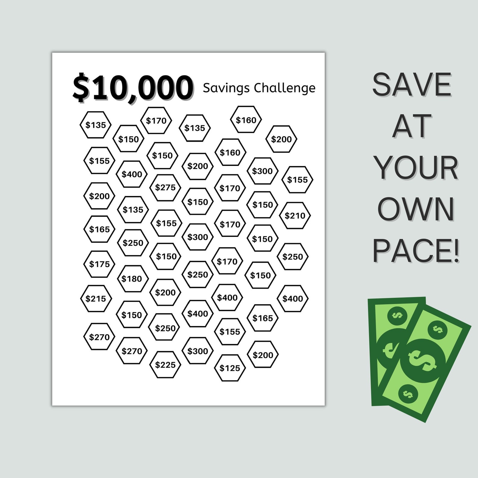 10000 Savings Challenge Printable