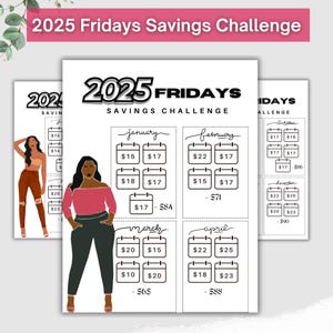 2025 Freitags Spar-Challenge, geringes Einkommen, 12 Monate Ersparnisse, Sparplaner, monatliche Ersparnisse, Geld-Challenge