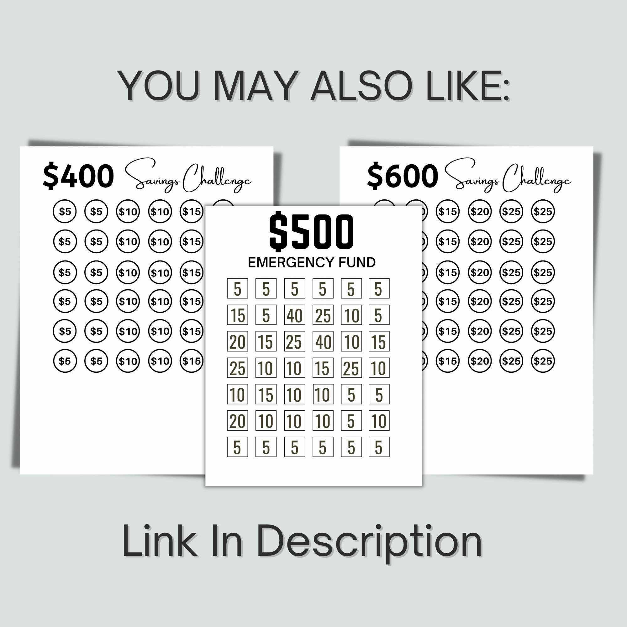 1000 Savings Challenge Printable, Money Savings Challenge, Emergency ...