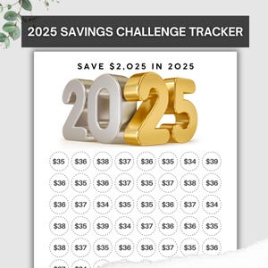 2025 Savings Challenge, Save 2025 in 2025, Printable Budget Tracker, Low Income Savings, Monthly Money Saving, 2025 Savings, SavingChallenge