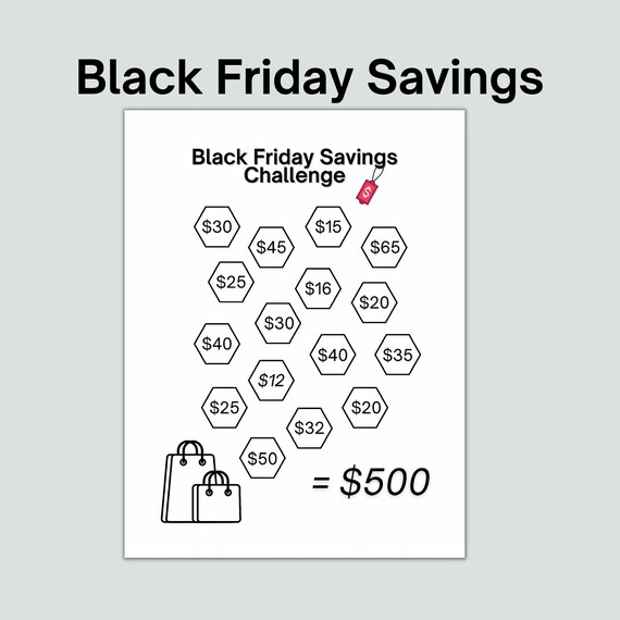 Black Friday Savings Challenge Savings Challenge Holiday Etsy