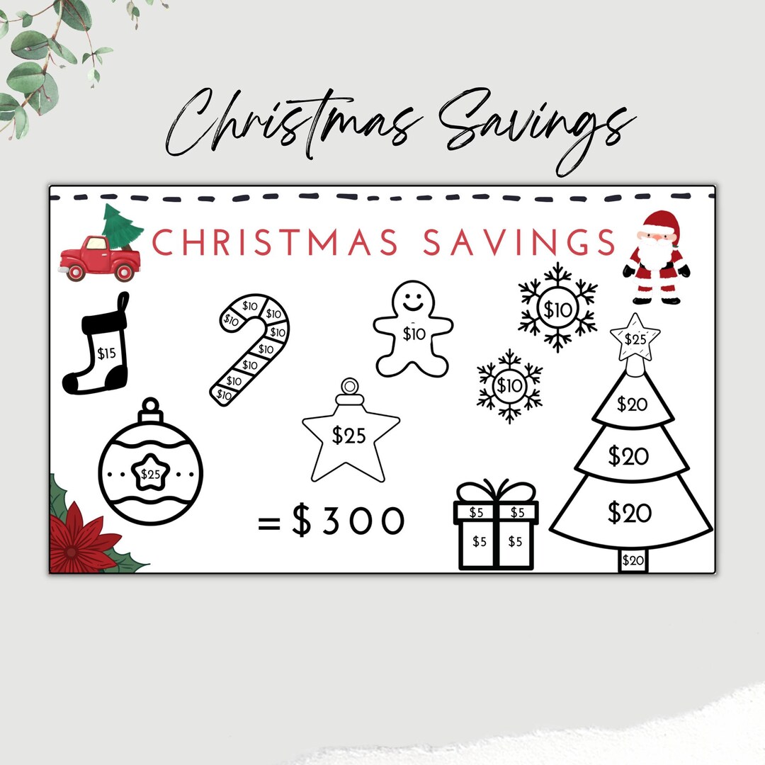 Christmas Savings, Christmas Funds, Holiday Savings, Savings Printable