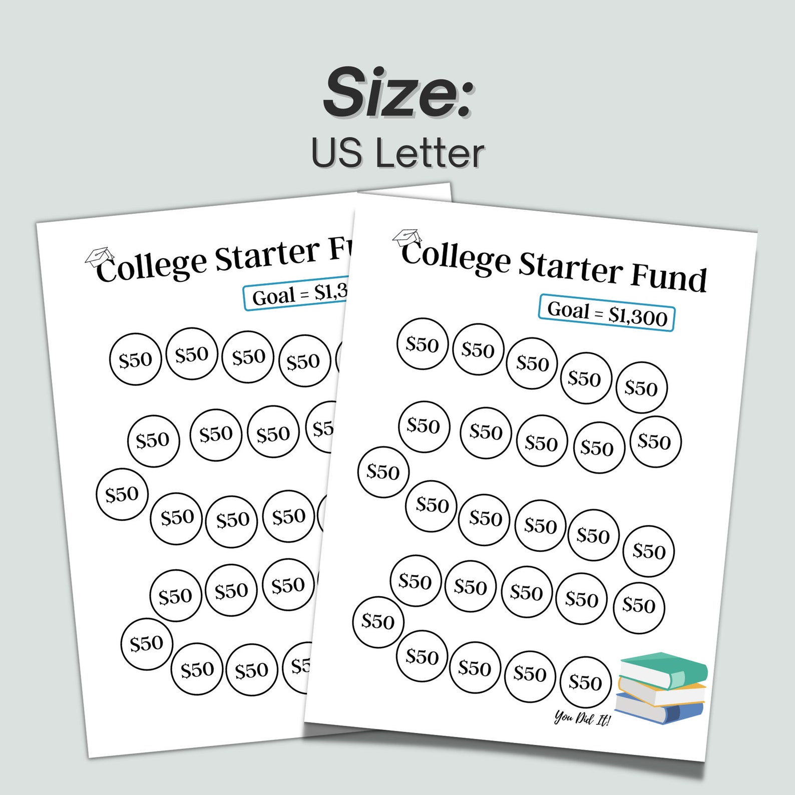 College Fund Savings Printable Student Loan Payoff Savings | Etsy