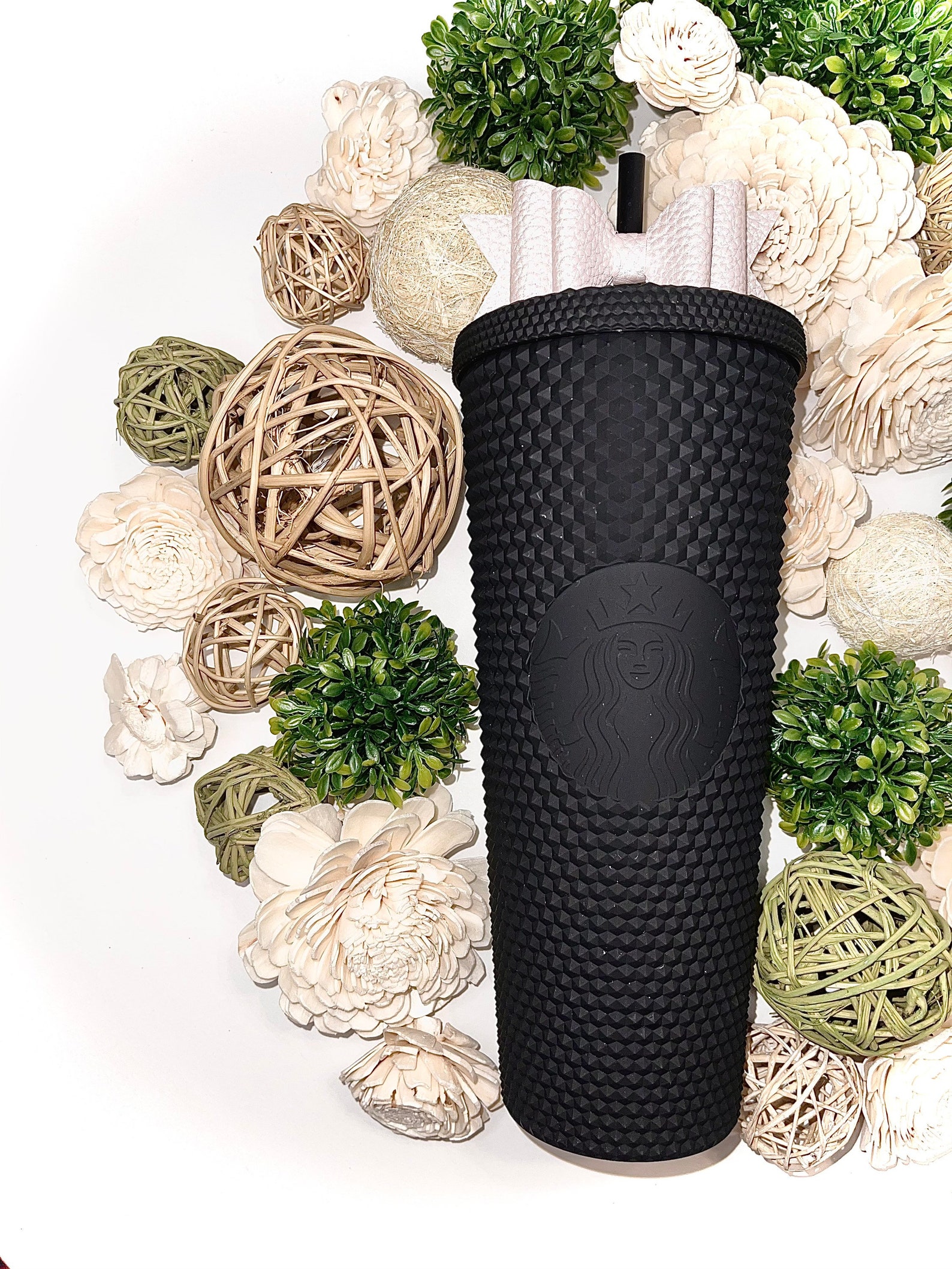 Starbucks matte black Tumbler Studded cup Matte black Etsy