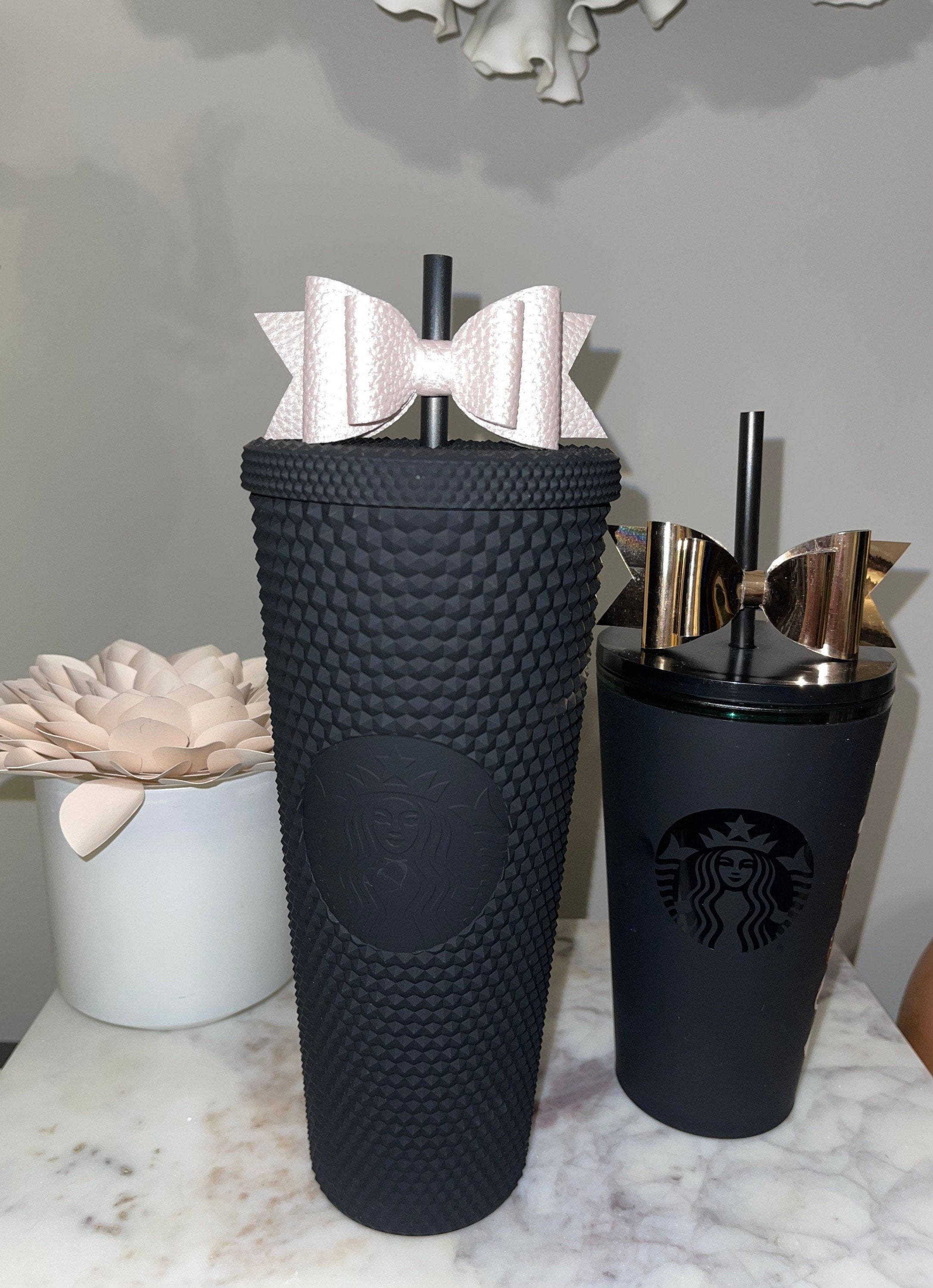 Black White Straw Bow Topper, Bow Straw Topper, Bows for Tumblers