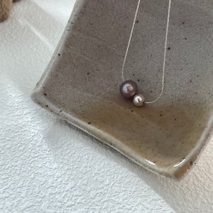 Süßwasser lila Perle und Sterling Silber Halskette, Geschenk für sie, Accessary, Schmuck