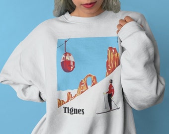 Ski French Alps - Retro Crewneck Sweatshirt
