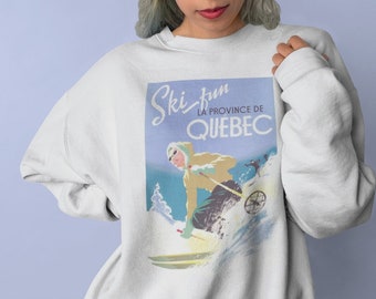 Ski Quebec - Retro Crewneck Sweatshirt, Montreal ski sweatshirt, Mont Tremblant, Quebec City
