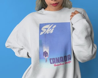Ski Canada - Retro Style Crewneck Sweatshirt, ski sweatshirt, ski gift