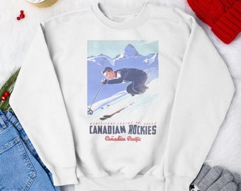 Ski Canadian Rockies - Retro Crewneck Sweatshirt