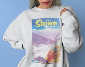 Ski Vermont sweatshirt - Stowe crewneck sweatshirt, Ski sweatshirt, Vermont gift