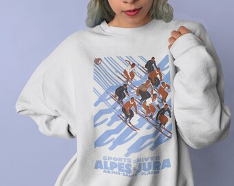 Ski France Sweatshirt - Retro Crewneck Sweatshirt, Ski Sweatshirt, Apres Ski Aesthetic, Jura Mountains France, Ski Sweater