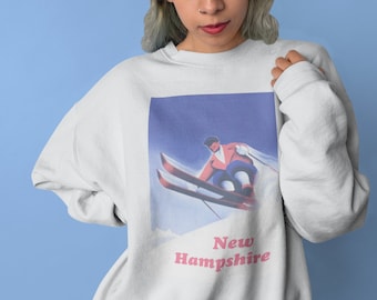 Ski New Hampshire sweatshirt - Retro crewneck sweatshirt, ski sweatshirt, apres ski aesthetic
