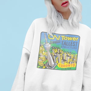 Toronto sweatshirt, vintage style design, CN Tower, retro graphic shirt