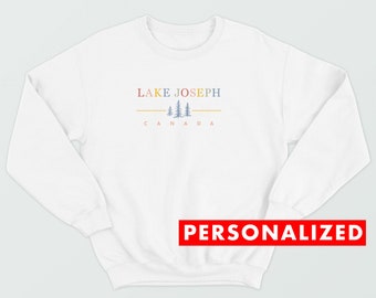 Personalized Lake Sweatshirt, Custom Cottage Crewneck, Retro Vintage Style