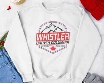 Whistler British Columbia - Retro Crewneck Sweatshirt, Whistler Sweatshirt, Ski Sweatshirt, Snowboard Sweatshirt