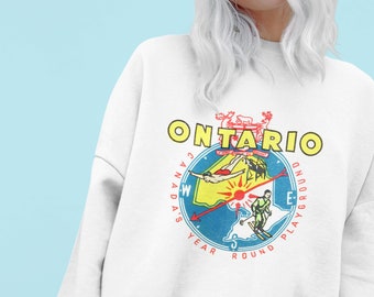 Ontario sweatshirt, vintage style crewneck sweatshirt, retro graphic shirt, Canada oversized sweatshirt, Canadiana