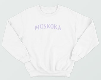 MUSKOKA sweatshirt, pastel purple crewneck