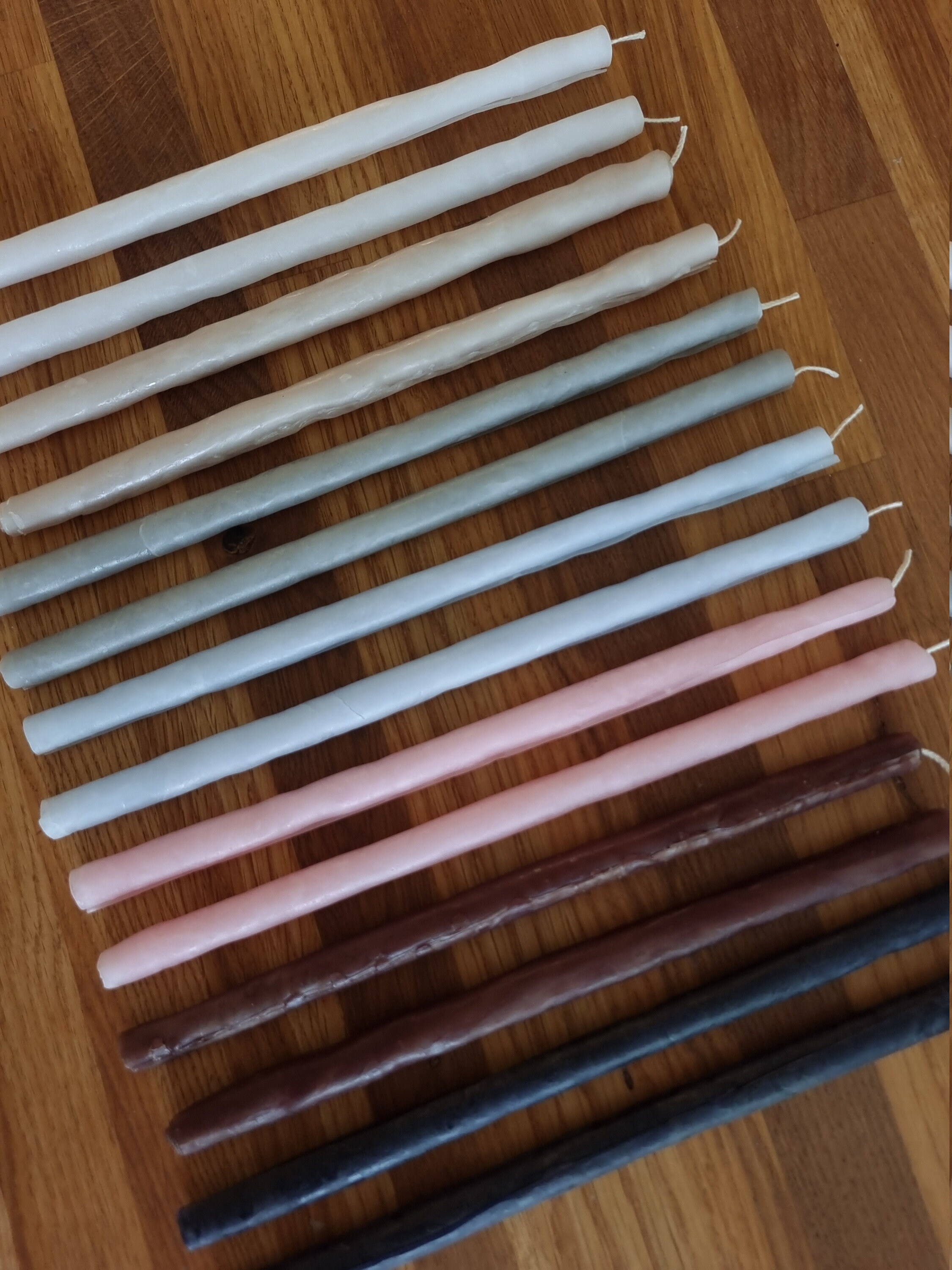 Hand rolled taper candles width 12 mm. PYO Self extinguishing Etsy