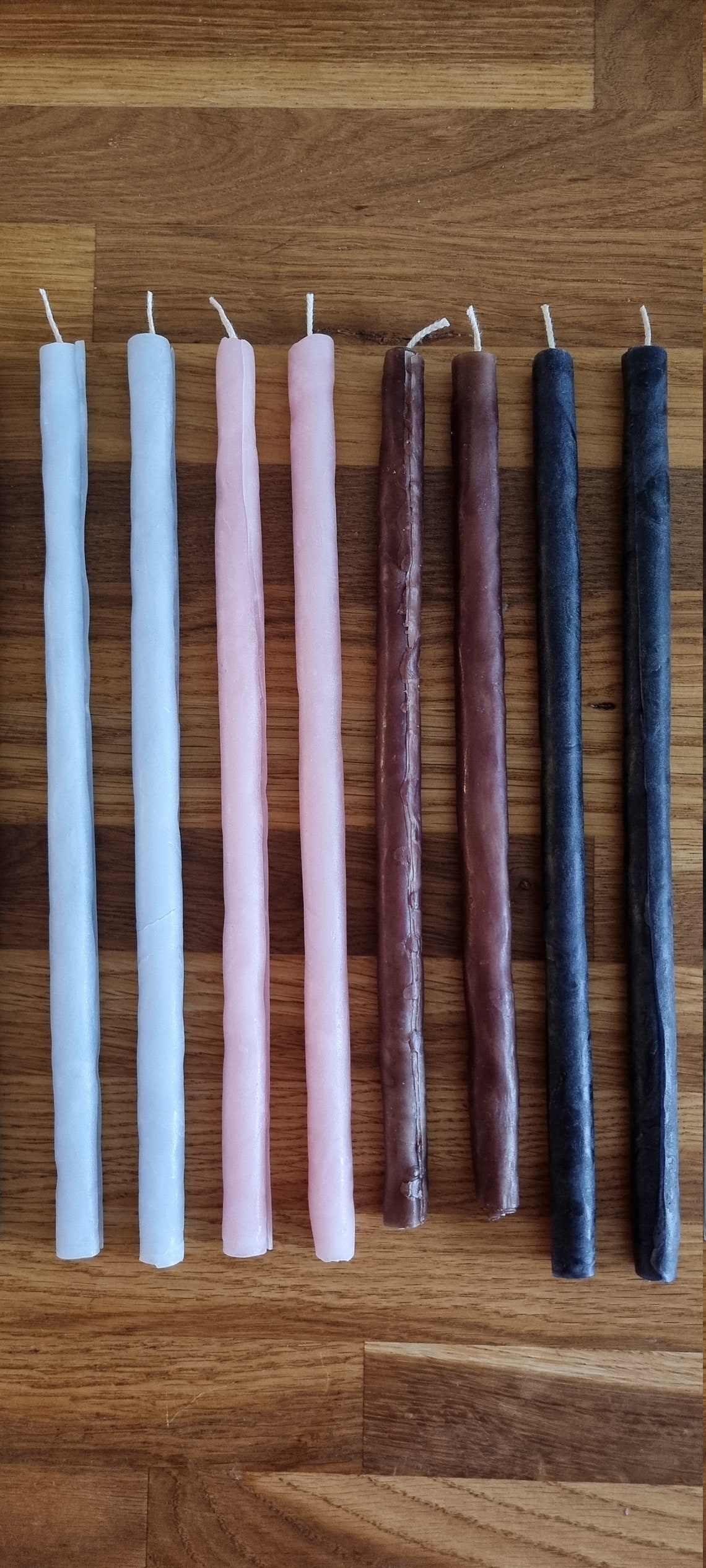 Hand rolled taper candles width 12 mm. PYO Self extinguishing Etsy