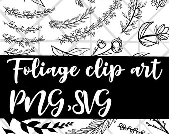 Foliage wreath clip art, digital clip art, SVG, PNG, foliage, leaves, flowers, wreath clip art