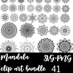 Mandala clip art SVG PNG digital file, digital clip art, mandala drawings, mandala clip art bundle
