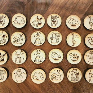 Kids Memory Game, kids game, wooden games digital SVG file, glowforge laser cutter games, woodland creatures