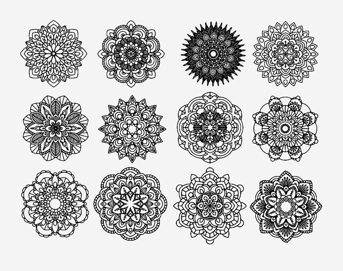 Mandala Clip Art SVG PNG Digital File, Digital Clip Art, Mandala ...
