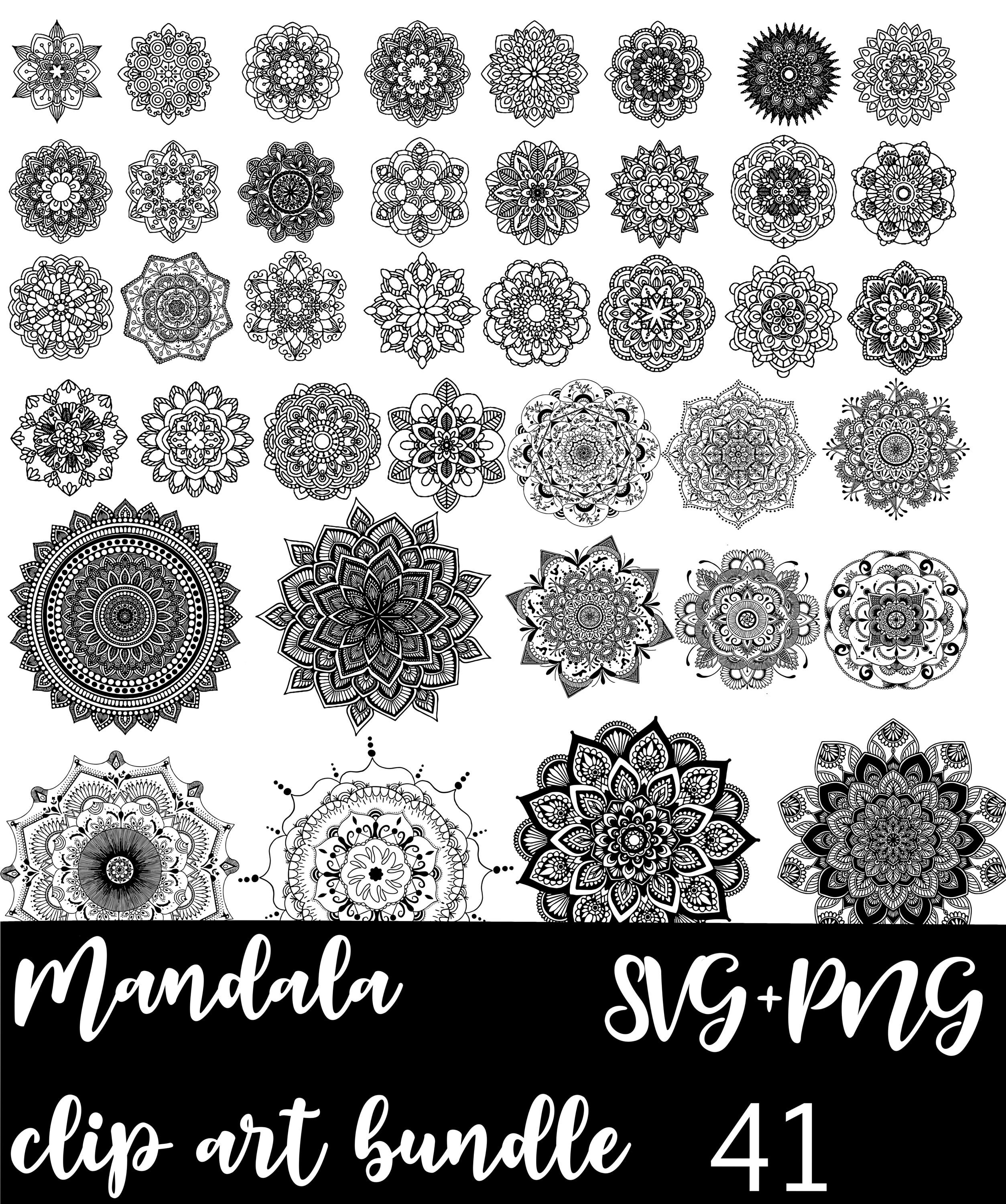 Mandala Clip Art SVG PNG Digital File, Digital Clip Art, Mandala ...
