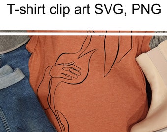 Digital clip art, t-shirt clip art, line art, sensual feminine art, PNG file, cricut file download, PNG, SVG download