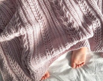 Baby Blanket Knitting Pattern, Easy Knit Throw (PDF)