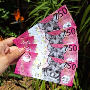 750 Dollar Umweltfreundliche Australische Prop Geld Possum / Recyclingpapier / Banknoten Platzhalter Haushalt Aussie Bargeldumschlag Füllung