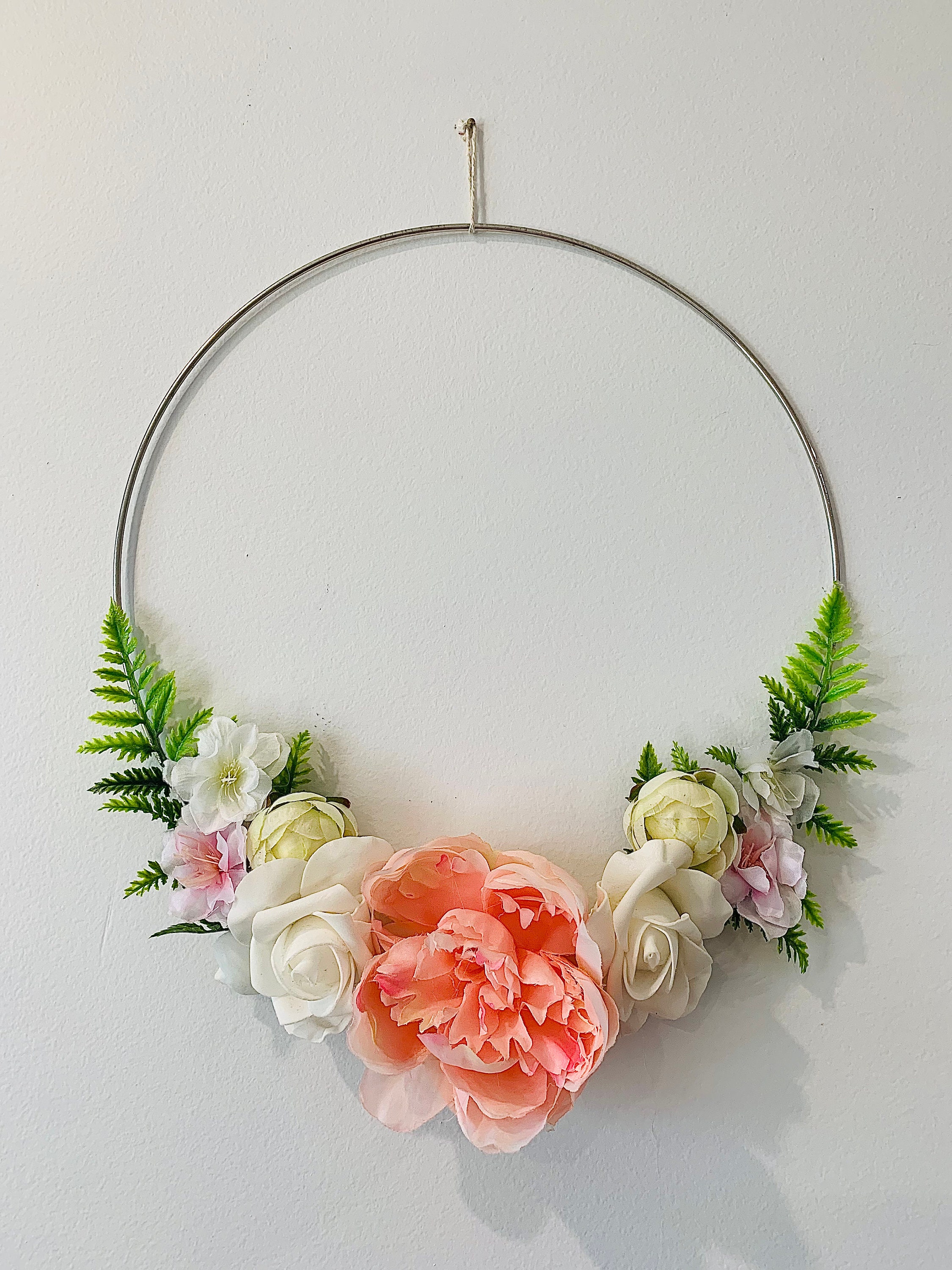Floral silver ring wall hanging Etsy