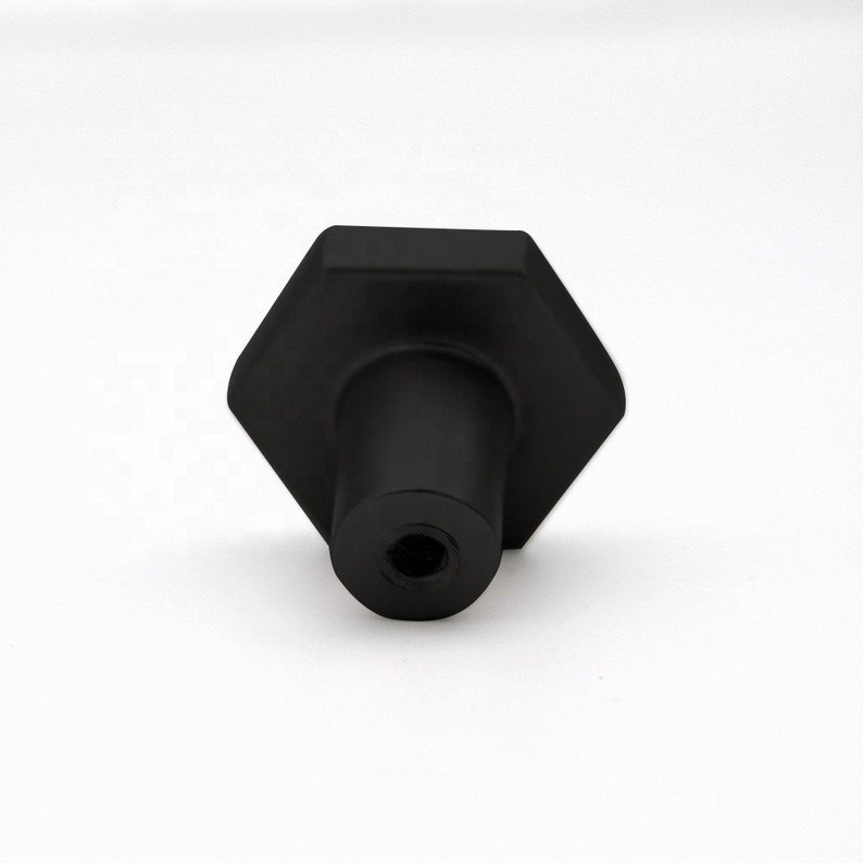 Black Solid Brass Hexagon Drawer Handles Pulls Knobs Etsy