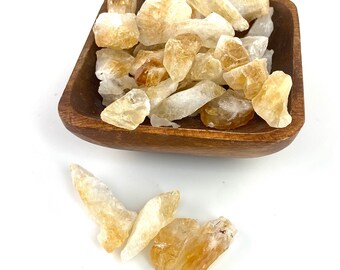 Rough Citrine Chunk Stones, Choose Quantity, Choose Size, Raw Citrine for Décor or Crystal Grids