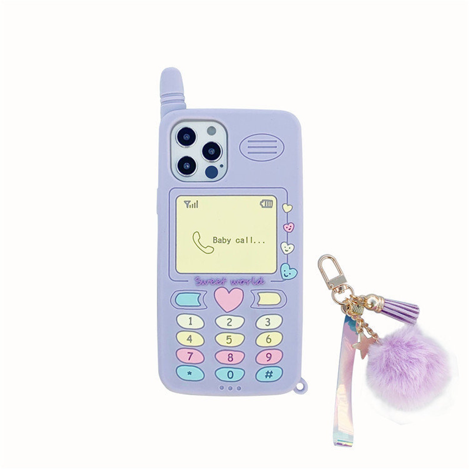 HueCase Cute Purple Phone Case con Charm Compatible con Apple Etsy