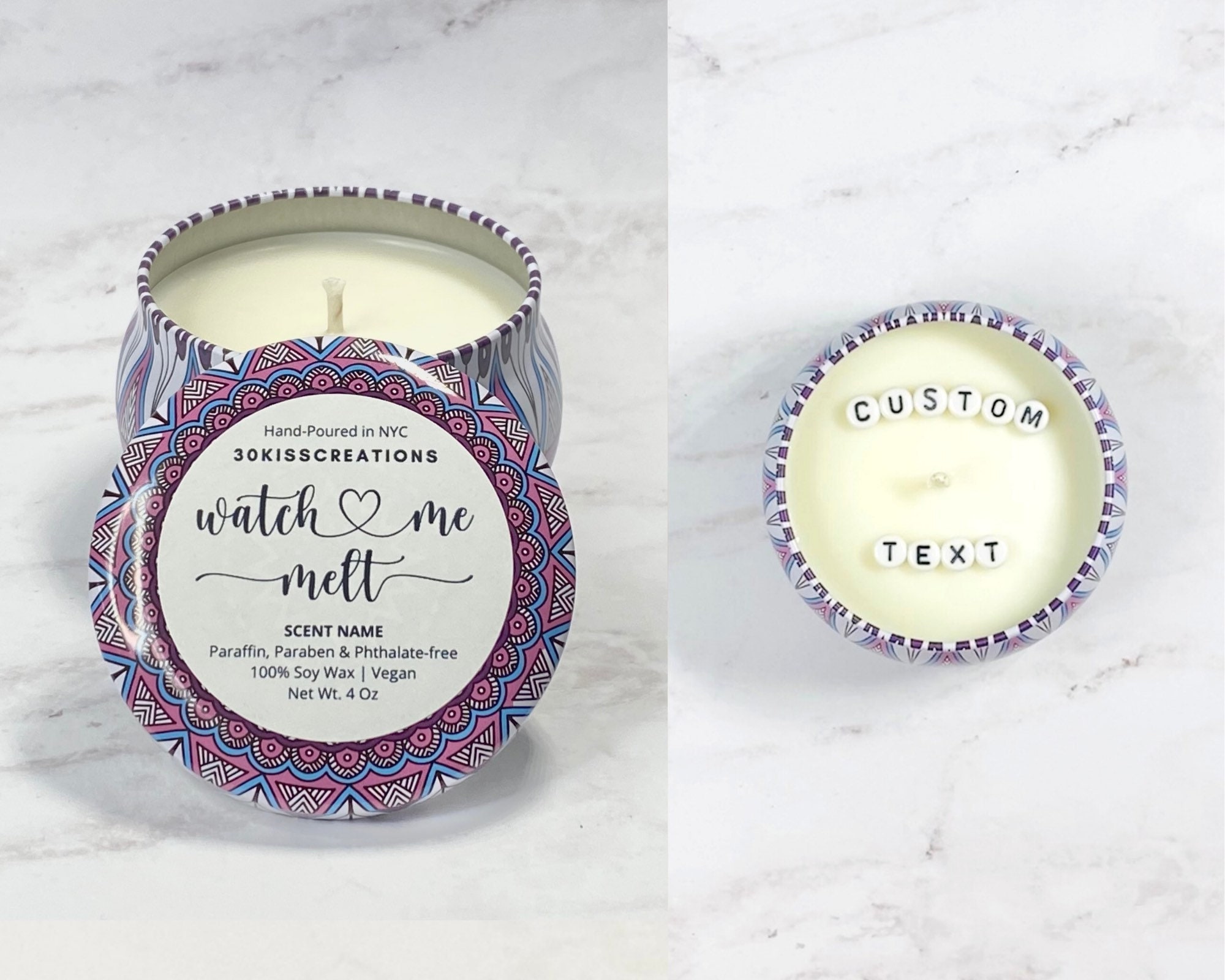 Watch Me Melt - Hidden Message - Scented Soy Candle - 4 oz