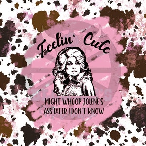 Feelin Cute Dolly Tumbler PNG 20 oz Sublimation image