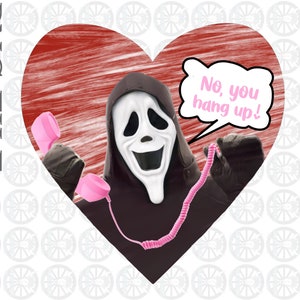 Ghostface in Love Horror Halloween Valentines PNG Digital Download Clipart Sublimation Design Graphic