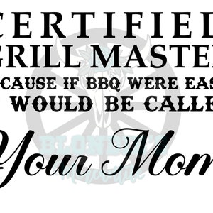 Certificado Grill Master PNG SVG camiseta engraçada adesivo decalque para copo Dia dos Pais pai cara homem