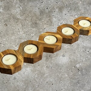 Wood Tealight Candle Holder, Wood Candle Holder Centerpiece, Candle Centerpiece for Table, Housewarming gift, Natural Wood Candle Holder