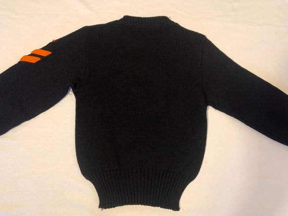 Vintage 1930's / 1940's Black Collegiate Knit Swe… - image 2