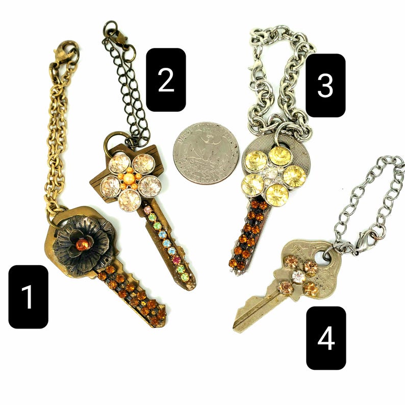Altered Key Chains - Etsy