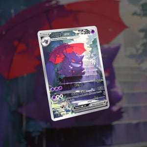 Carte parapluie rouge Gengar ! Fait sur mesure !