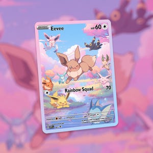Carte d'escouade arc-en-ciel Evoli ! Fait sur mesure !
